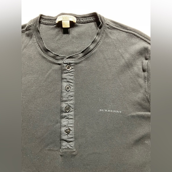 Burberry Black Long Sleeve Henley Shirt - Picture 4 of 7
